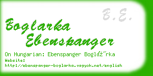 boglarka ebenspanger business card